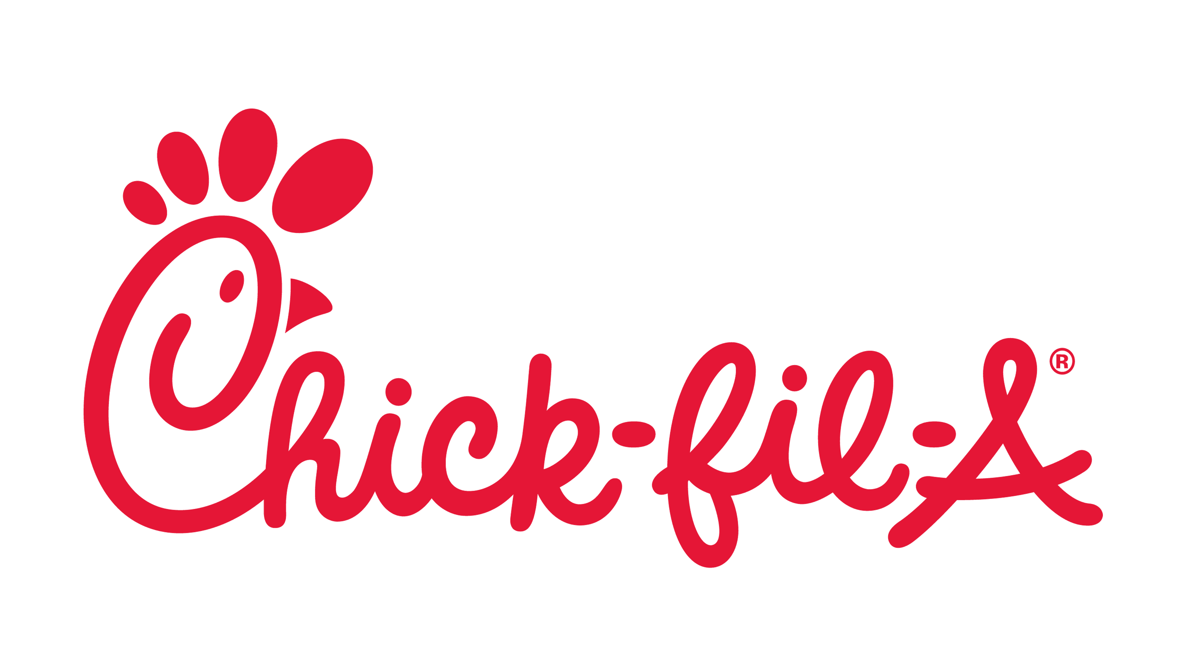 A chick-fil-a logo is shown on the side of a green background.