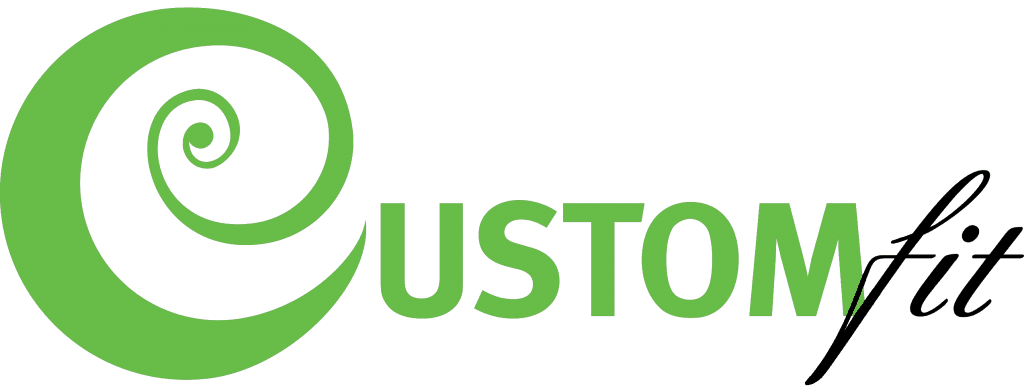 A green logo that says custom in the middle of it.