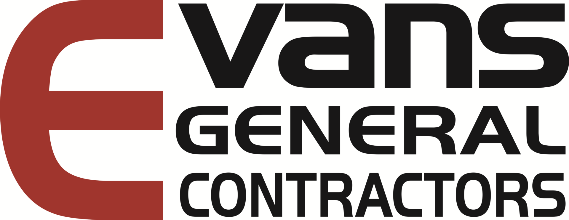 A black and white logo of valu general contracting.