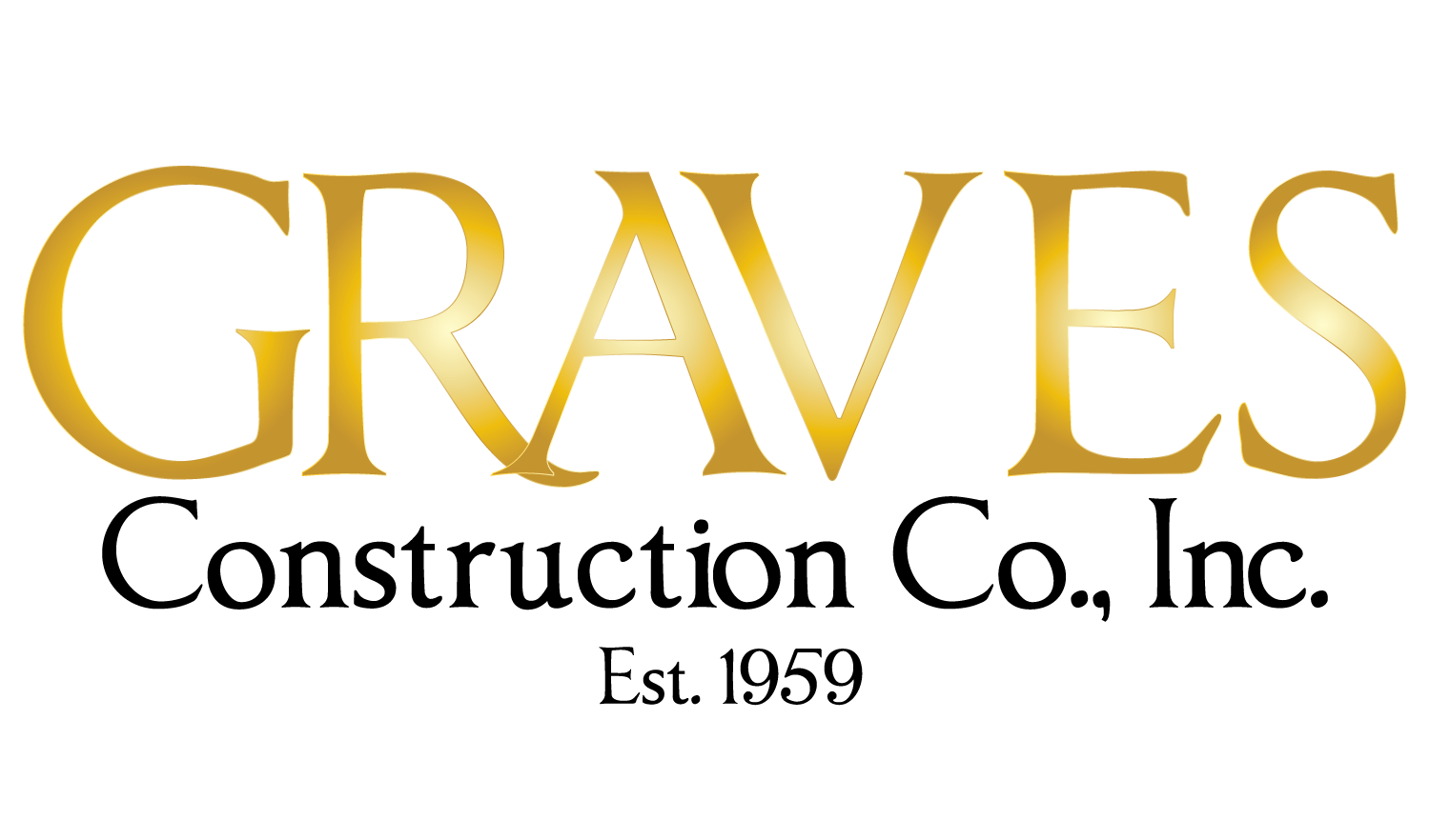 A logo for graves construction company.