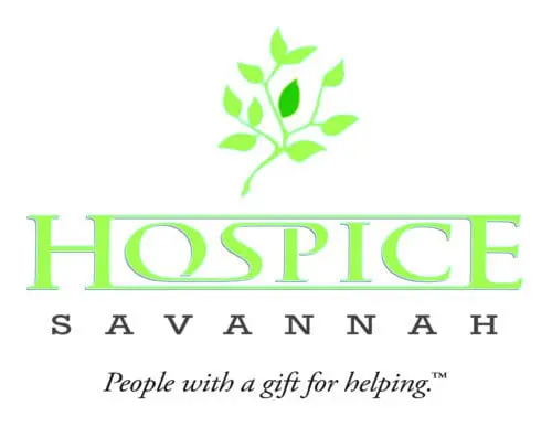 A green leaf logo is shown for hospice savannah.