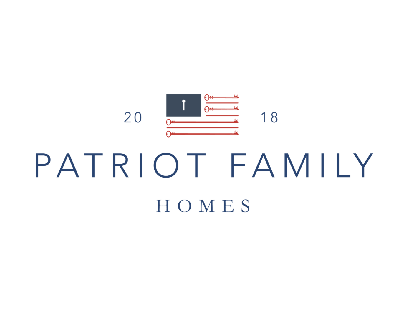 A logo of patriot family homes