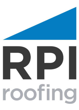 A logo of rpi roofing