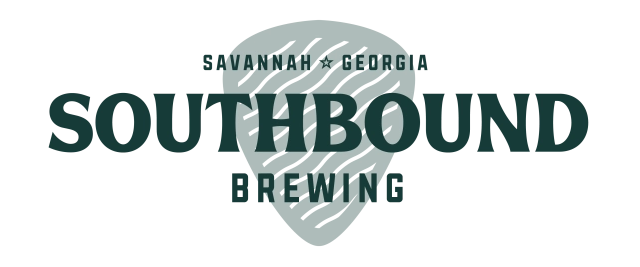 A green and white logo for the southbou brewing company.