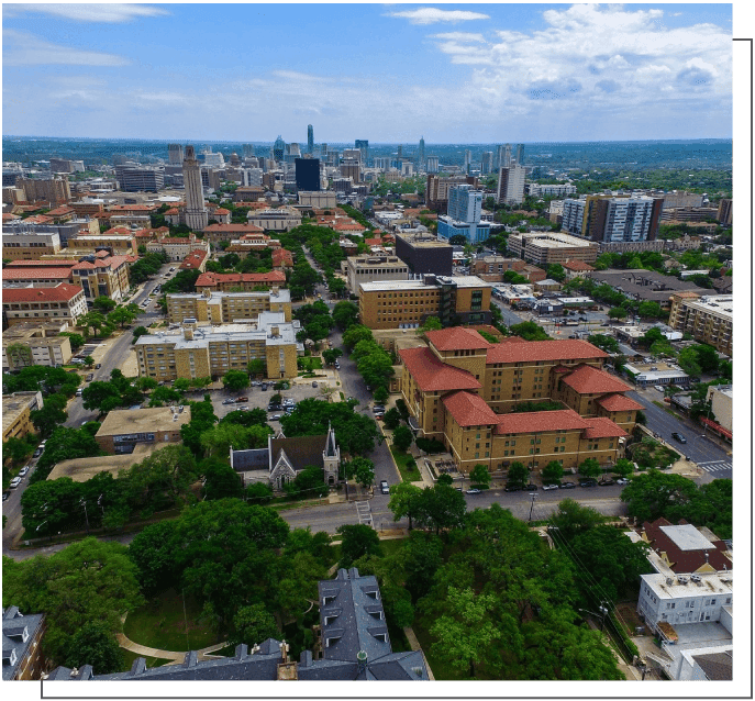 A view of the city from above.