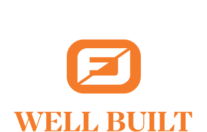 A green banner with an orange logo and the words " e-well builder ".